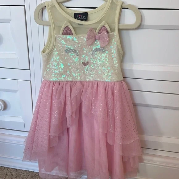 3t sequin dress 2Bunnies Girls' 3T-12Y Colorful Stardust Sequin Puff Sleeve Party Dress Colorful Stardust 3T